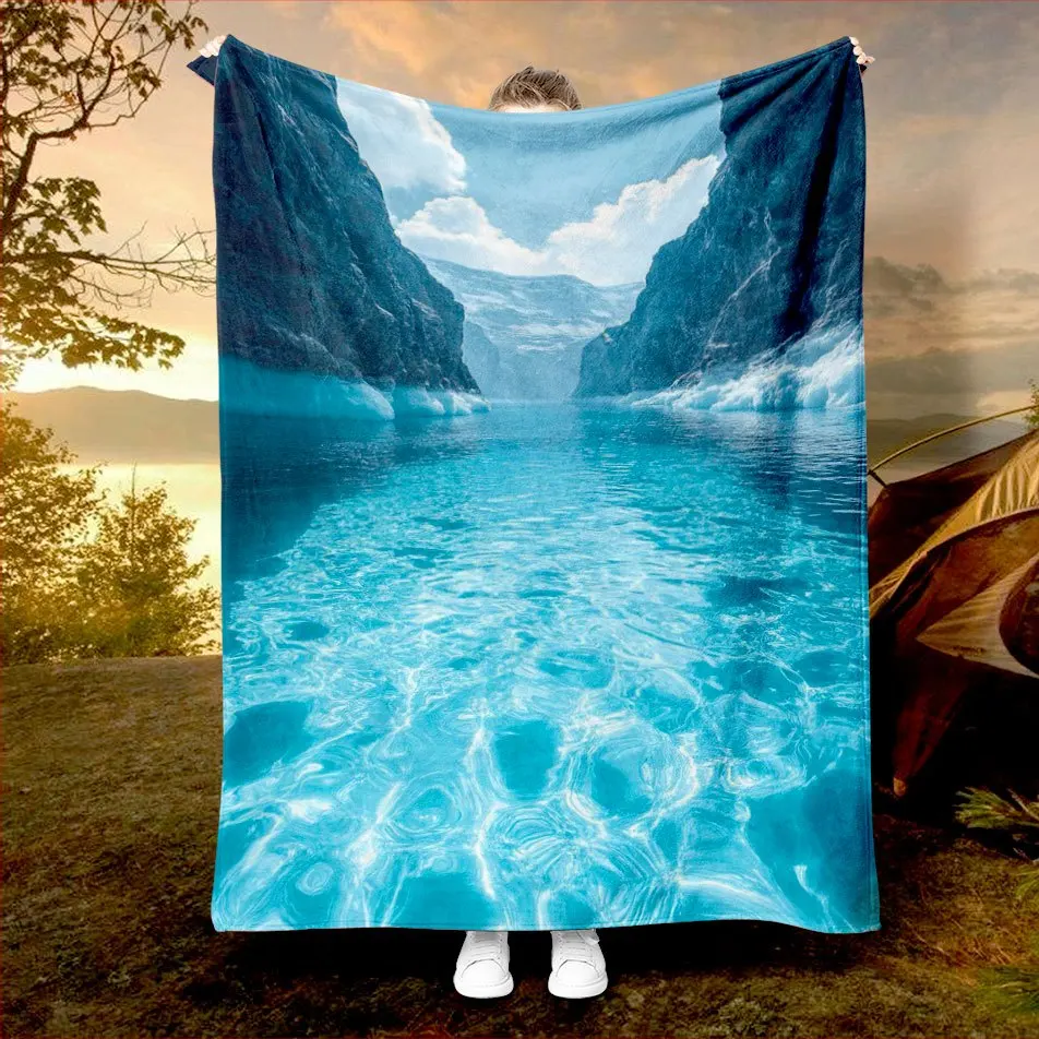 Outdoor Adventure Ideas - Crystal Lake Mountain View Blanket Nature