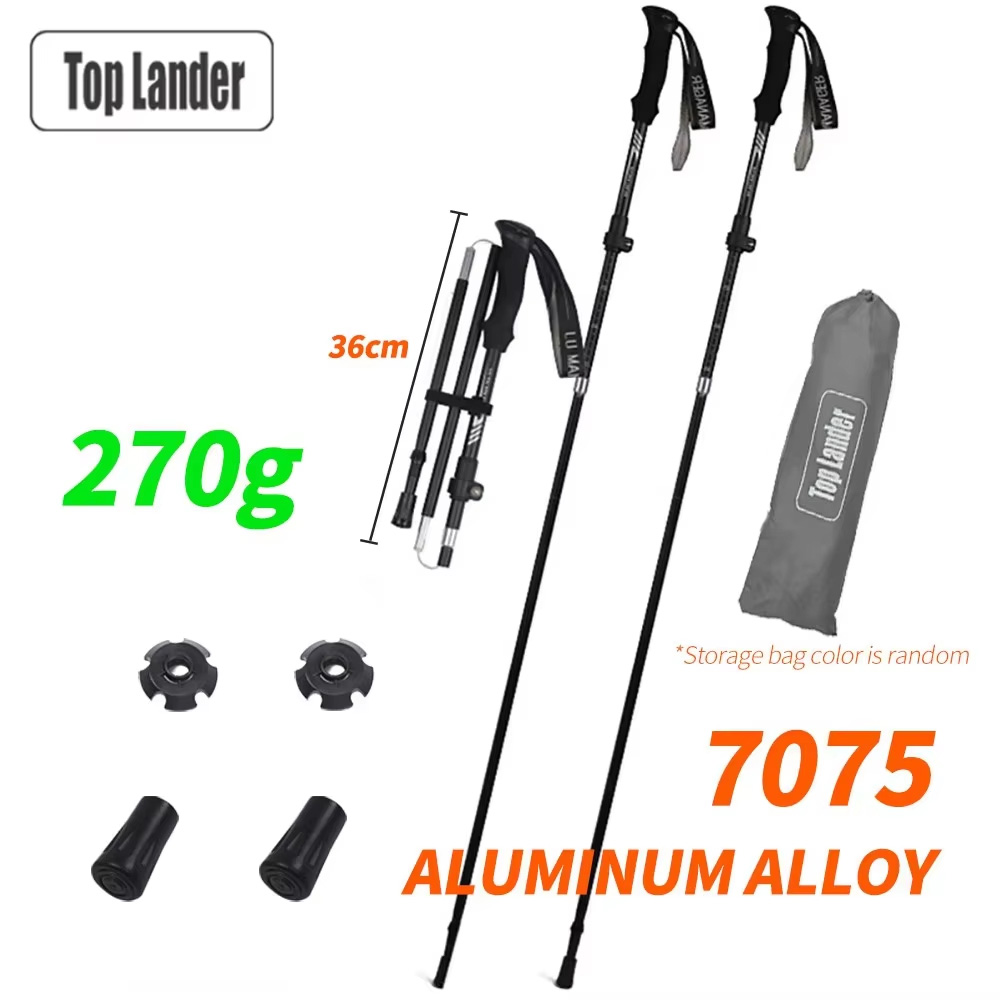 Trekking Pole Carbon - Foldable Trekking Pole 7075 Aluminum Ultralight