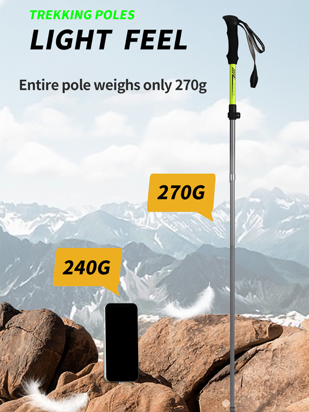 Foldable Trekking Pole 7075 Al - Trekking Pole Carbon review and price