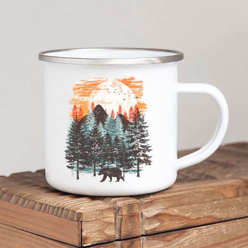 Forest Camp Enamel Coffee Mug  - Outdoor Adventure Ideas review and price