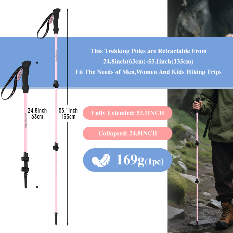 Pink Carbon Fiber Hiking Poles - Trekking Pole Carbon review and price